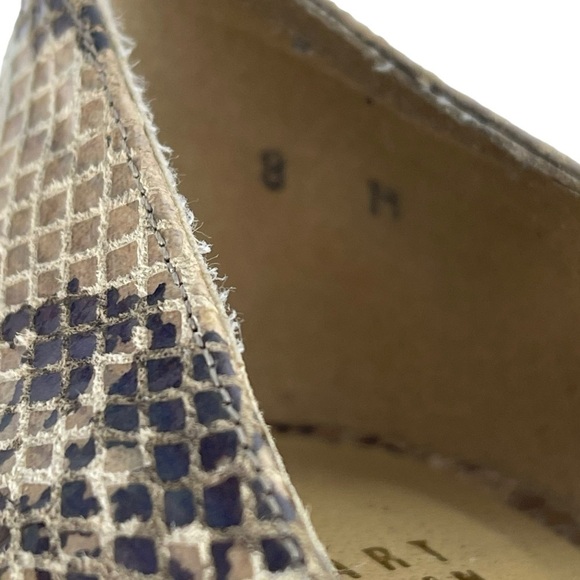 STUART WEITZMAN IRIDESCENT SNAKESKIN PEEP TOE WOOD HEEL PLATFORM HEELS - Picture 12 of 12